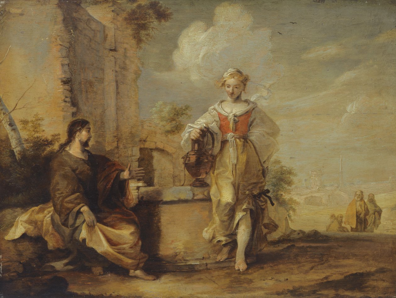İsa ve Samiriyeli Kadın by Matthias Scheits