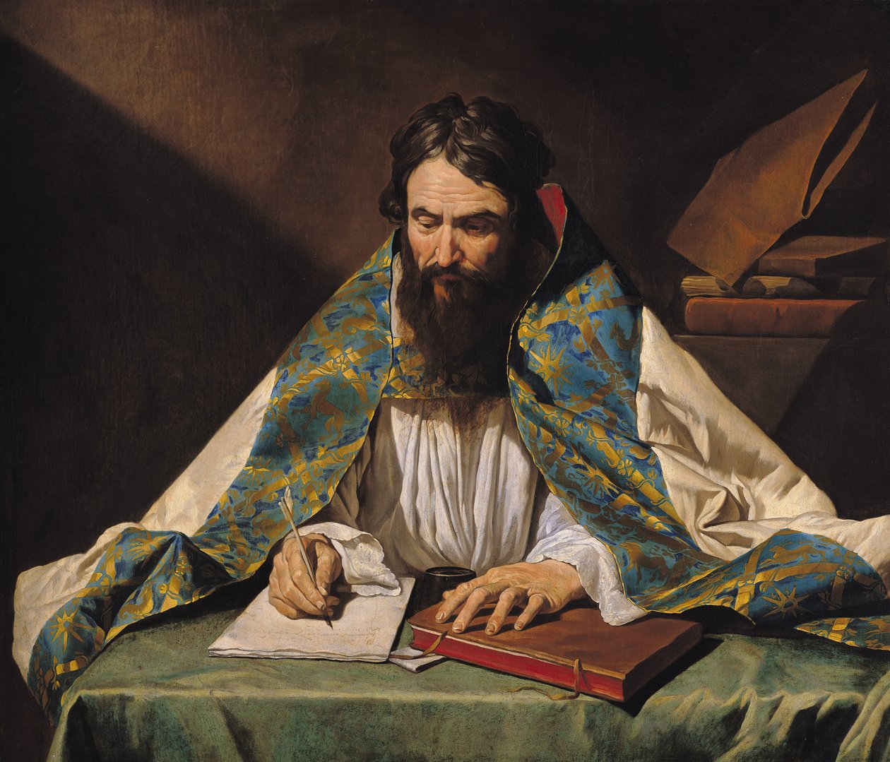 Aziz Ambrose (339-97), c.1633-39 by Matthias Stomer