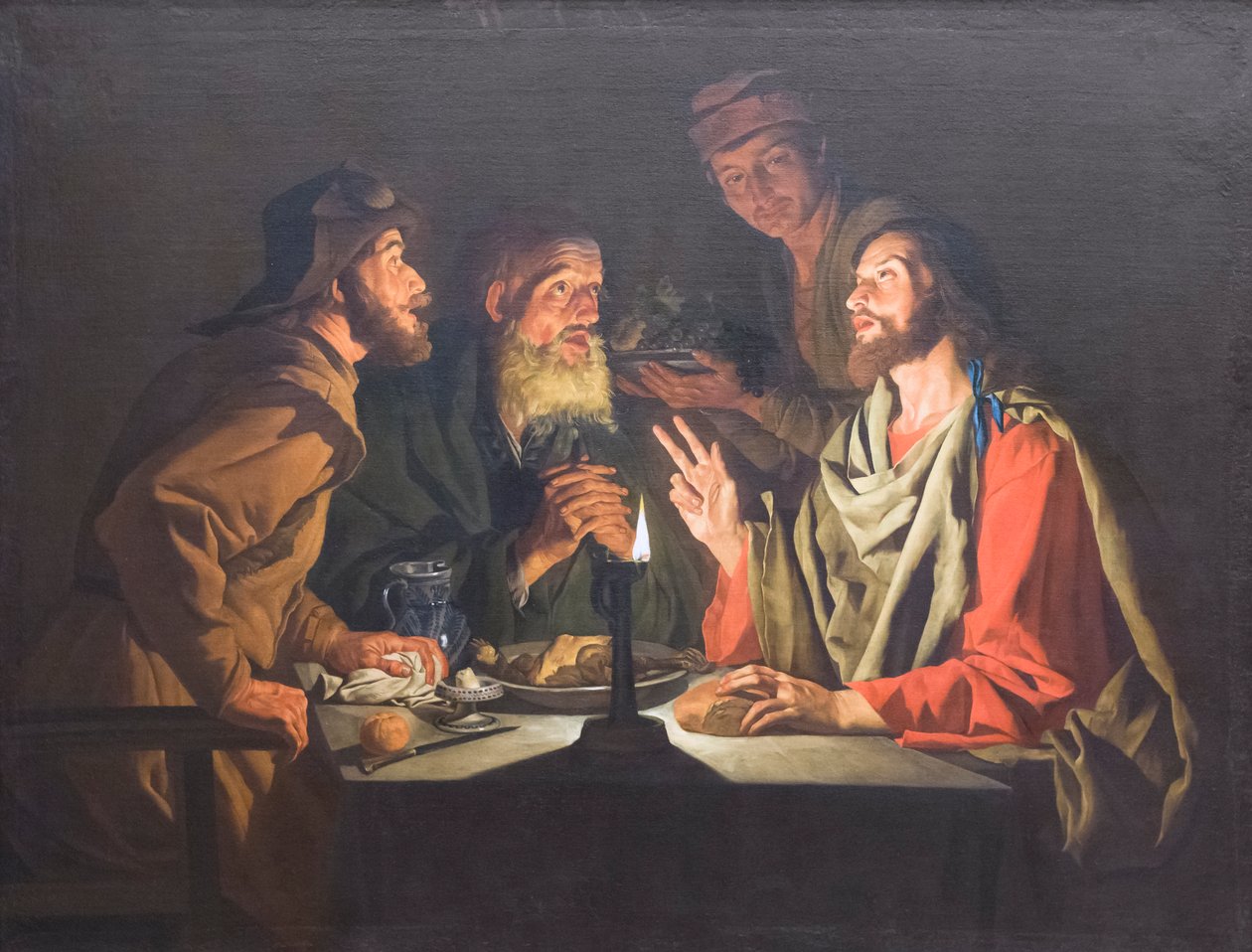 Emmaus'ta akşam yemeği by Matthias (c.1600 p.1650) Stomer