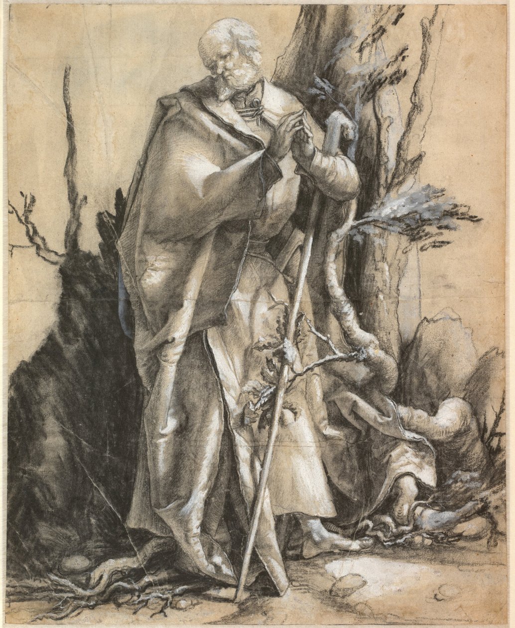 Bastonlu Sakallı Aziz, c. 1516 by Matthias Grünewald