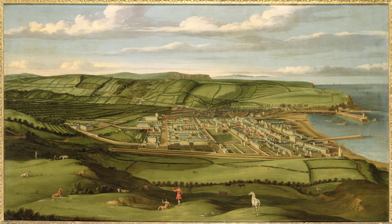 Whitehaven, Cumbria, Showing Flatt Hall, c.1730-35 (tuval üzerine yağlı boya) by Matthias Read