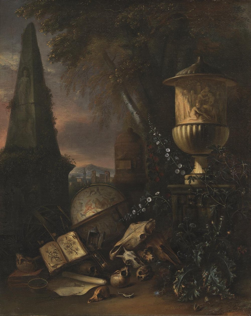 Vanitalar. Bir Manzarada Natürmort by Matthias Withoos