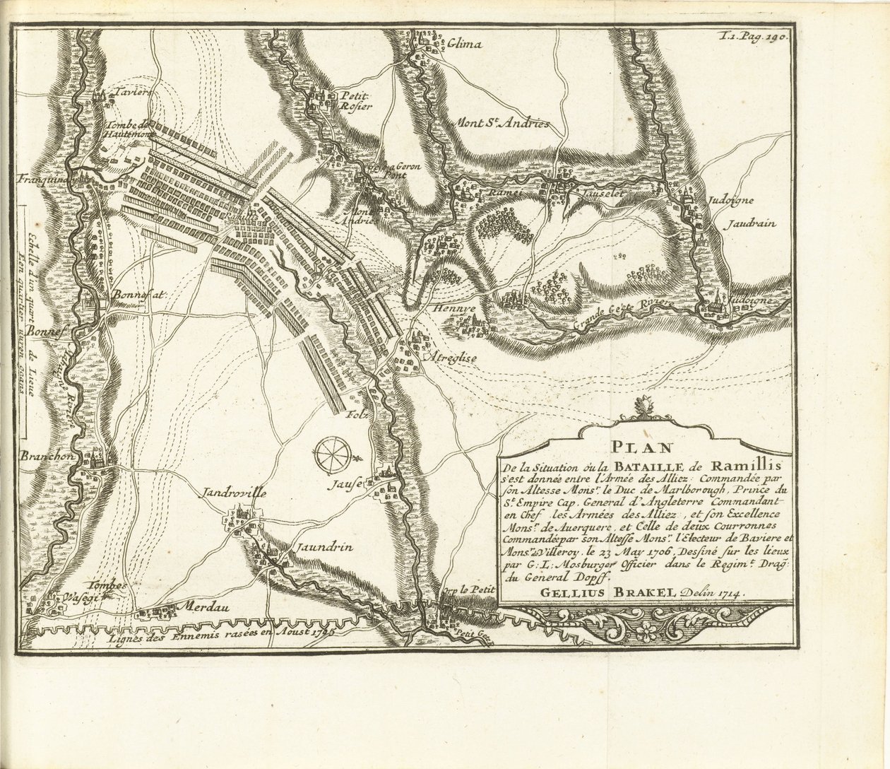 Cüruf bij Ramillies, 1706 S.A.E. Orduları tarafından kuşatılan Şehir Şatosu ve Huy Kalesi