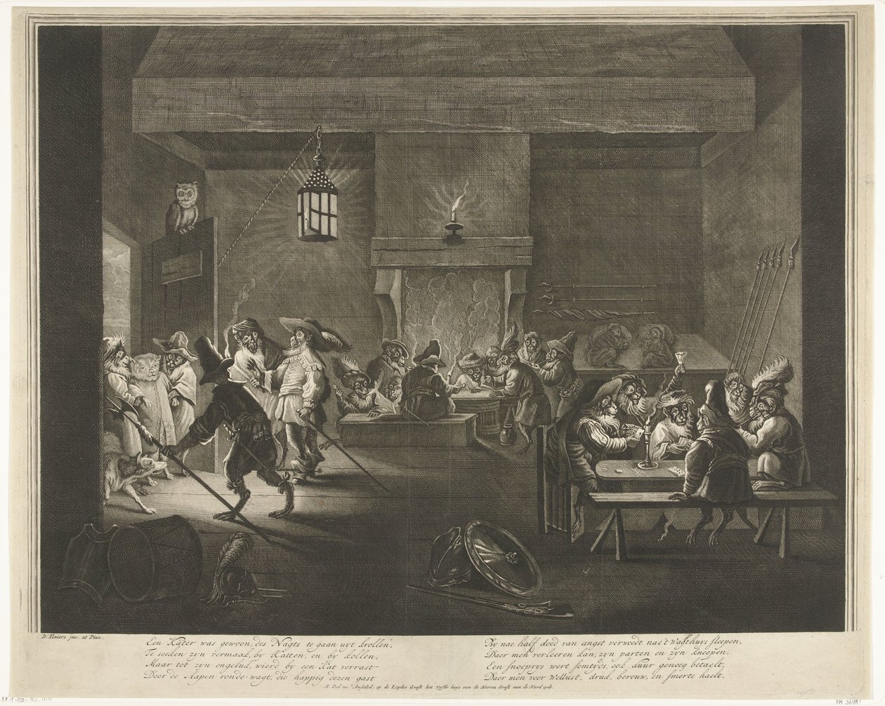 Maymunların olduğu muhafız odası, 1720 dolayları by Matthijs Pool