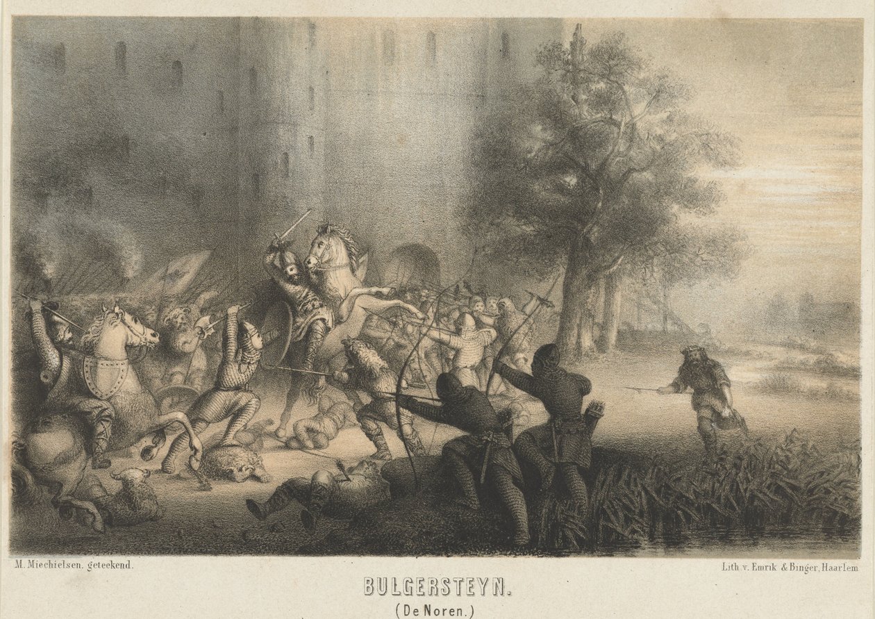 Bulgersteyn, Normanlar tarafından kuşatıldı, yaklaşık 810 Bulgersteyn (Norveçliler) (nesne üzerindeki başlık) by Matthijs Willem Gerardus Michielsen