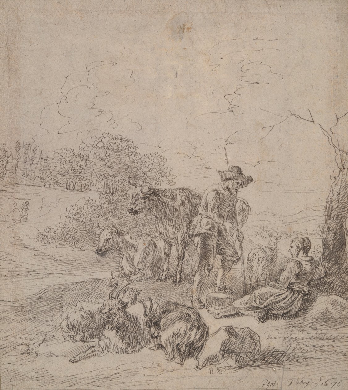 pastoral sahne by Matthys van den Bergh