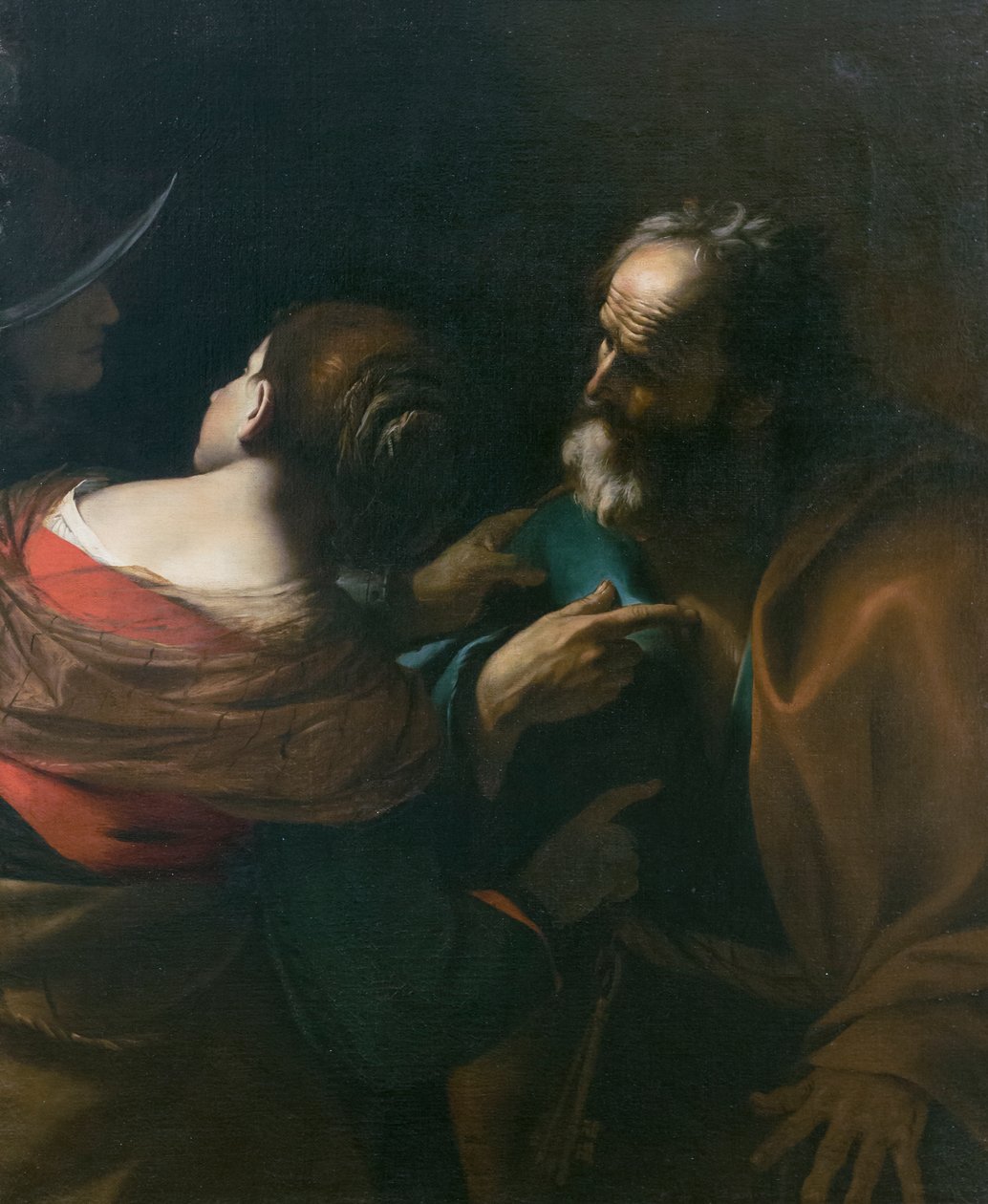 1637-1640 dolaylarında Aziz Petrus'un inkarı (tuval üzerine yağlı boya) by Mattia (1613 99) Preti