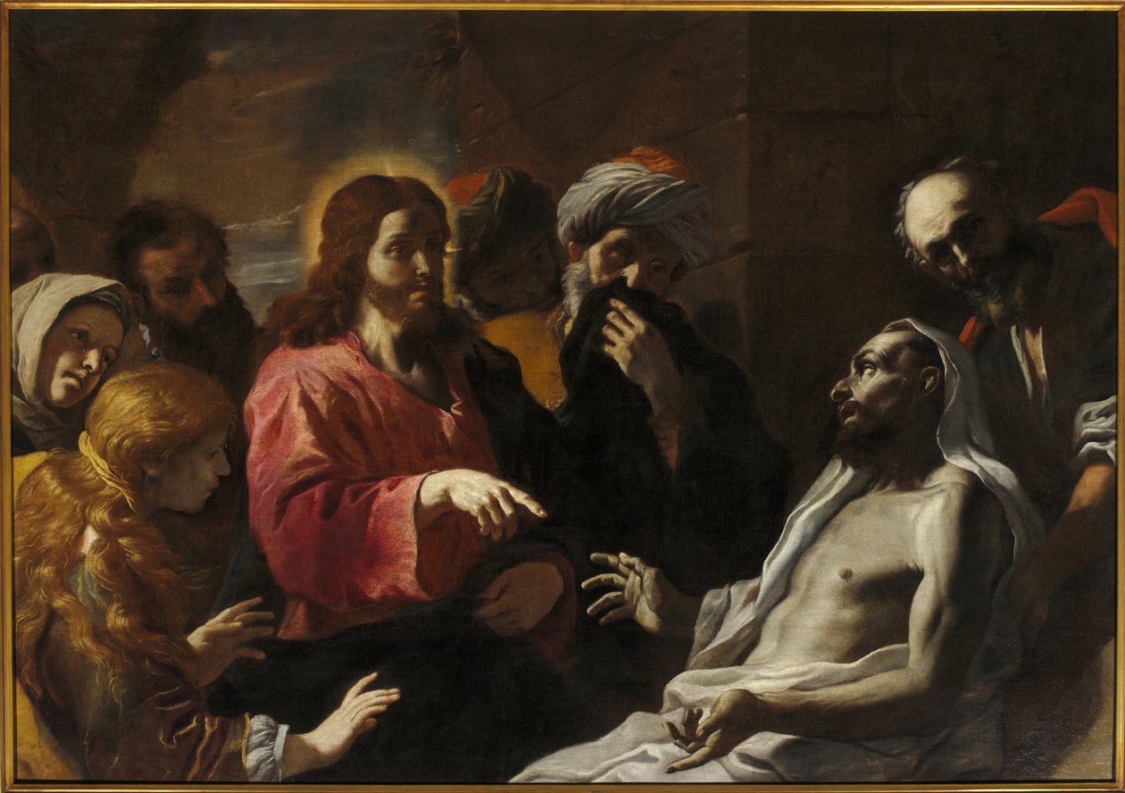 Lazarus'un Dirilişi, 17. yüzyılın ikinci yarısı (tuval üzerine yağlıboya) by Mattia (1613 99) Preti