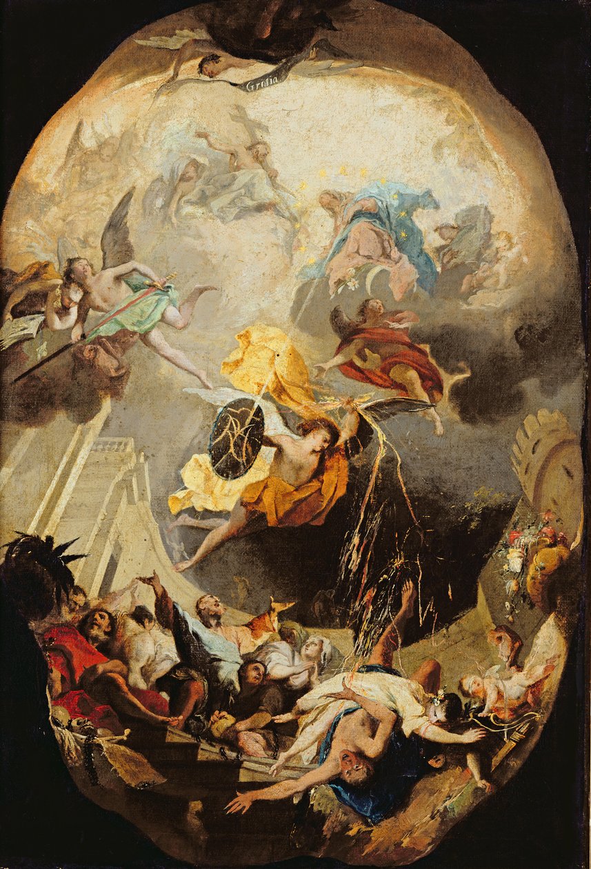 Dominik Düzeni Sapkınlığın Üstesinden Geliyor, 1750 by Mattia Bortoloni