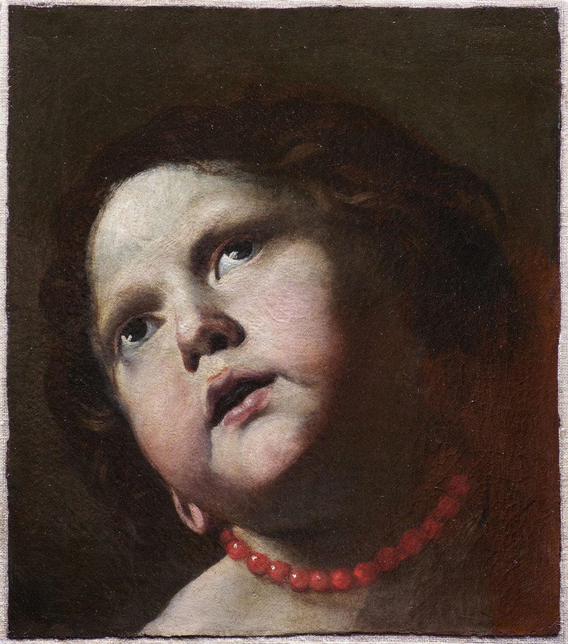 Mercan kolyeli bir kızın başı, c. 1645. by Mattia Preti
