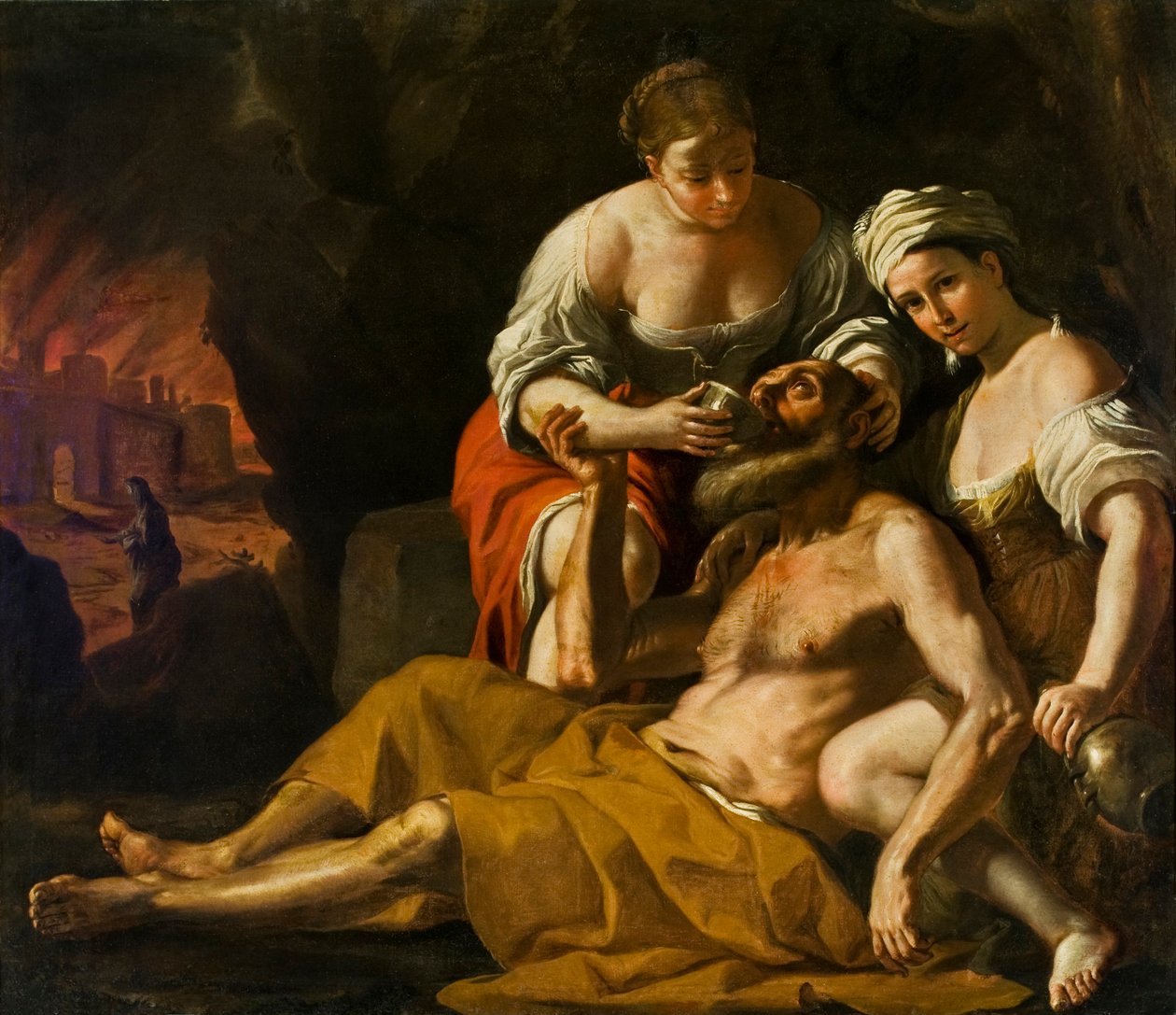 Lut ve Kızları, yaklaşık 1675-1680. by Mattia Preti
