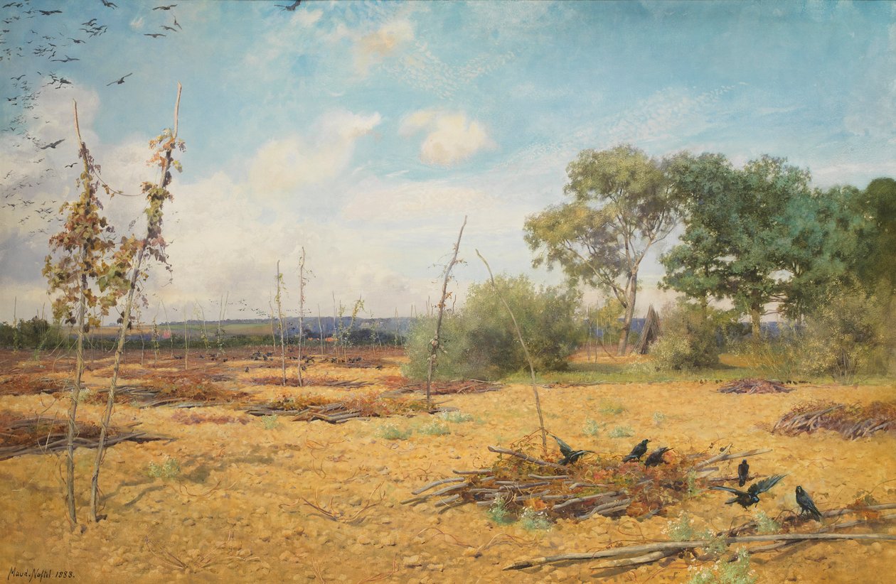 Şerbetçiotu Barındırıldığında ve Bahçeler Çıplak Olduğunda, 1888 by Maud Naftel