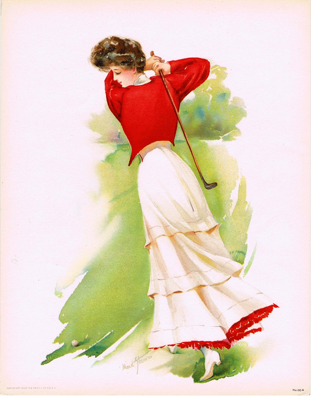 Bayan Golfçü, 1908. by Maud Stumm
