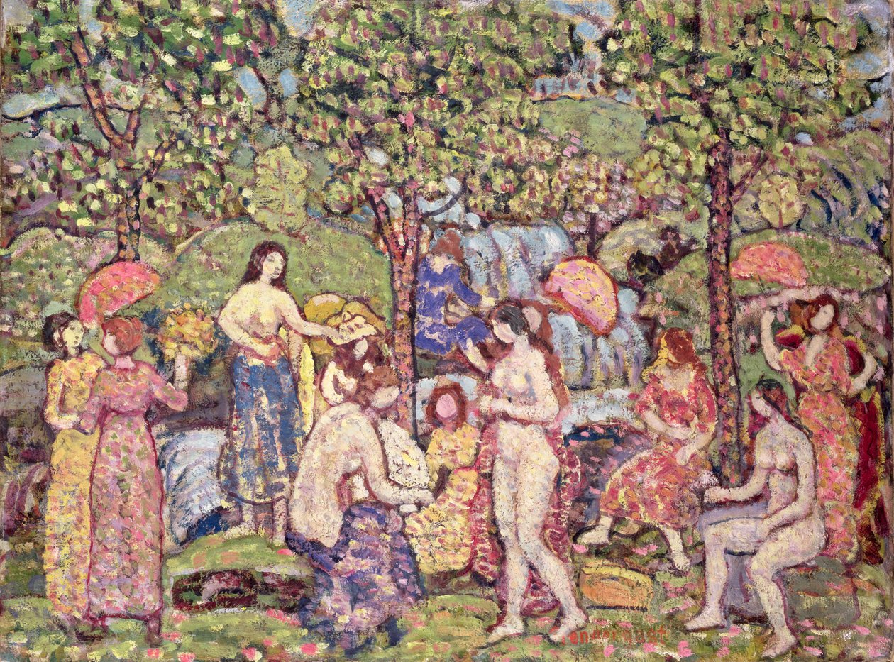 İdil, Manzarada Çıplaklar, 1913-15 by Maurice Brazil Prendergast