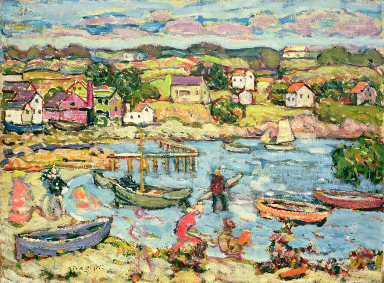 Kayıklarla Manzara 1916-18 by Maurice Brazil Prendergast