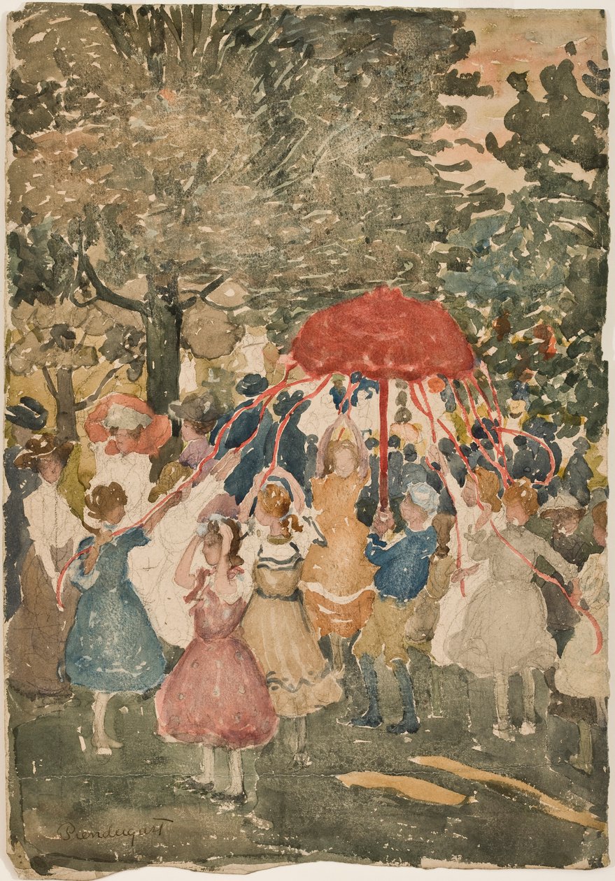 Maypole, 1902 (kağıt üzerinde kurşun kalem üzerinde wc) by Maurice Brazil Prendergast