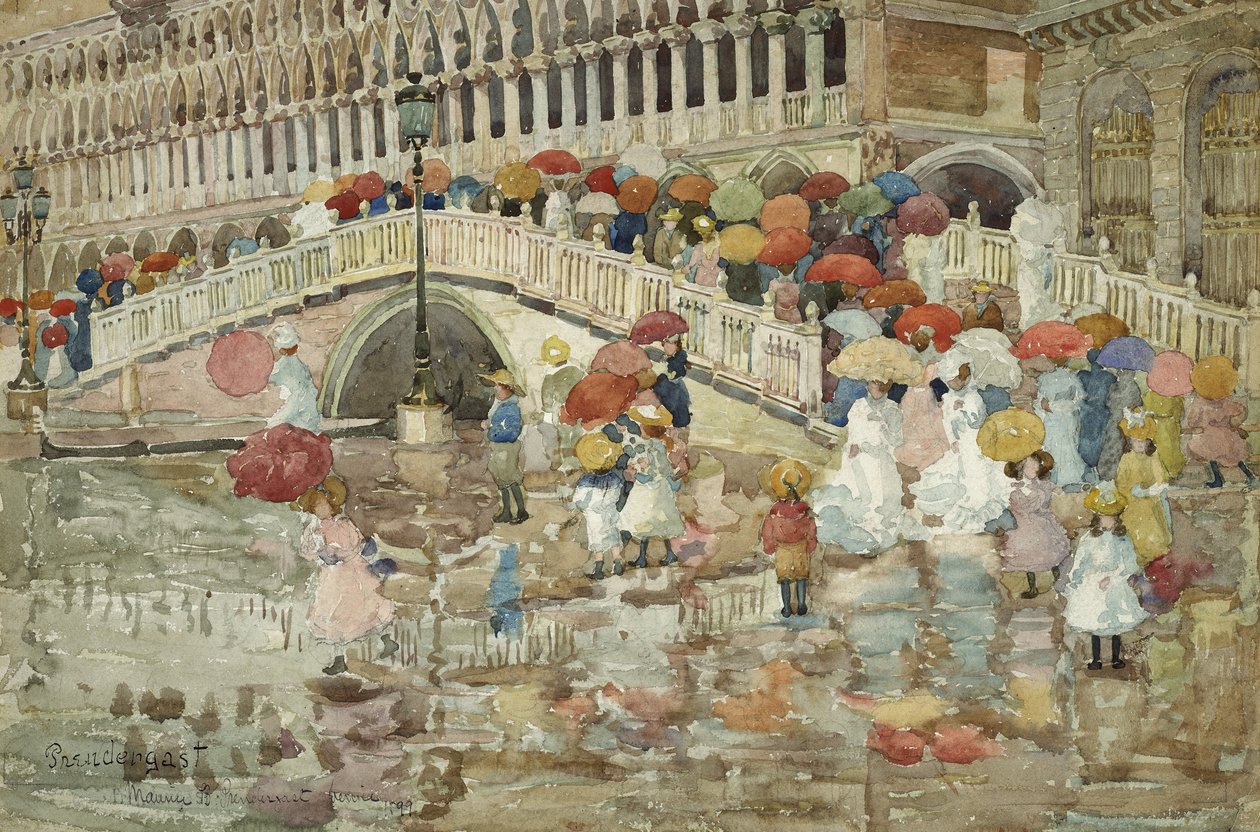 Yağmurda Şemsiyeler by Maurice Brazil Prendergast