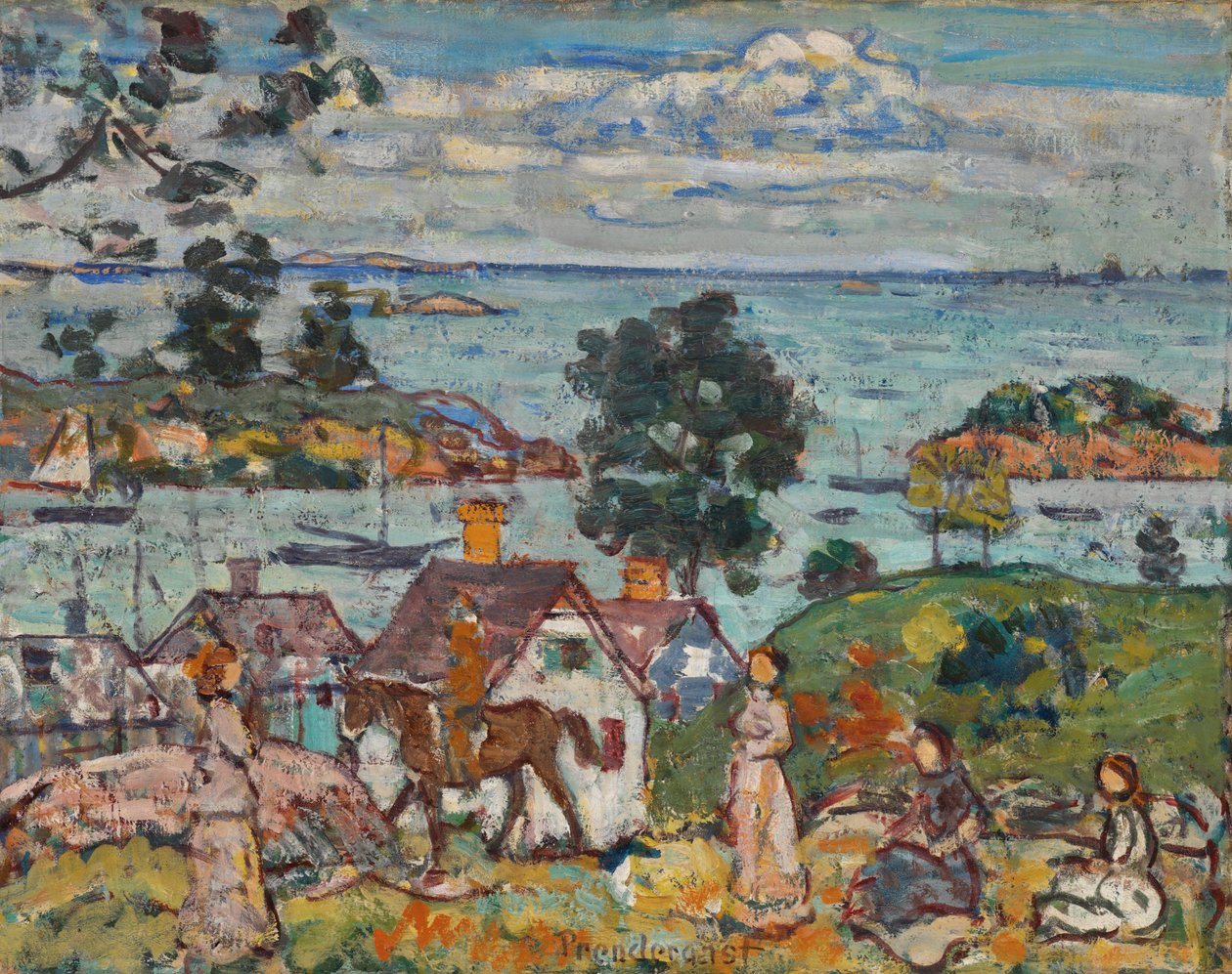 Su Girişi ve Evi, Glouster Limanı, 1916-18 by Maurice Brazil Prendergast