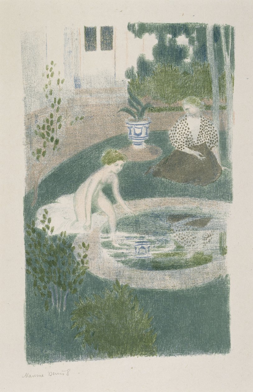 Çeşmede Yansıma, 1897 (renkli litografi) by Maurice Denis