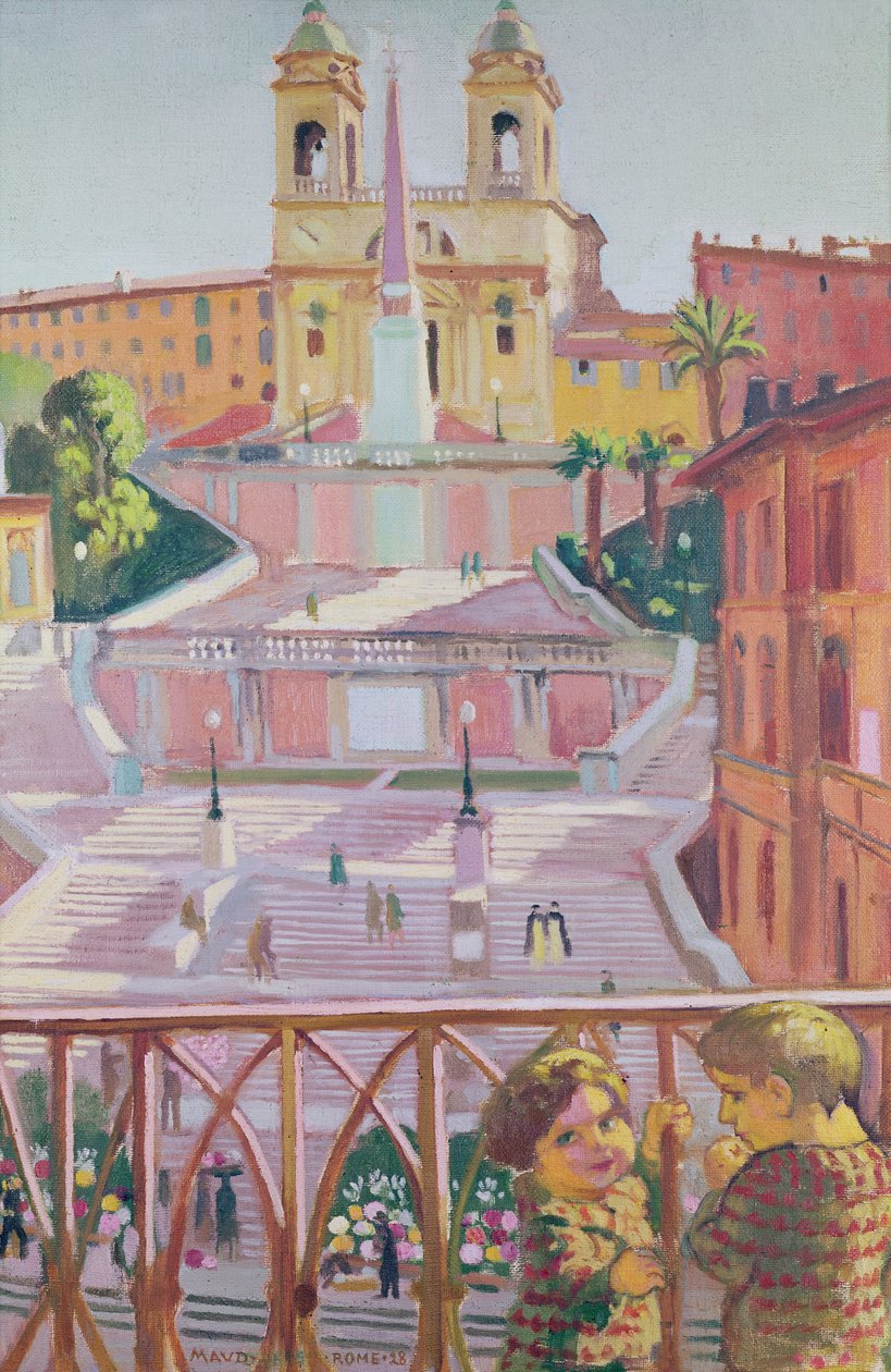 İspanyol Merdivenleri ve Trinità dei Monti Kilisesi, Roma, 1928 by Maurice Denis