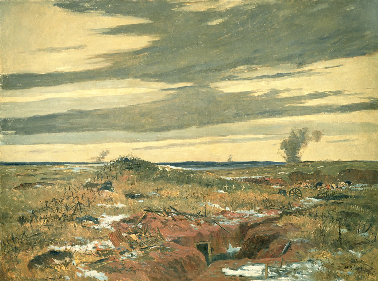 No Mans Land wc on paper by Maurice Galbraith Cullen