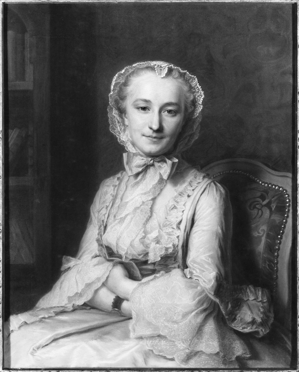 Matmazel Marie Salle, 1741 (kağıt üzerinde pastel) by Maurice Quentin de La Tour