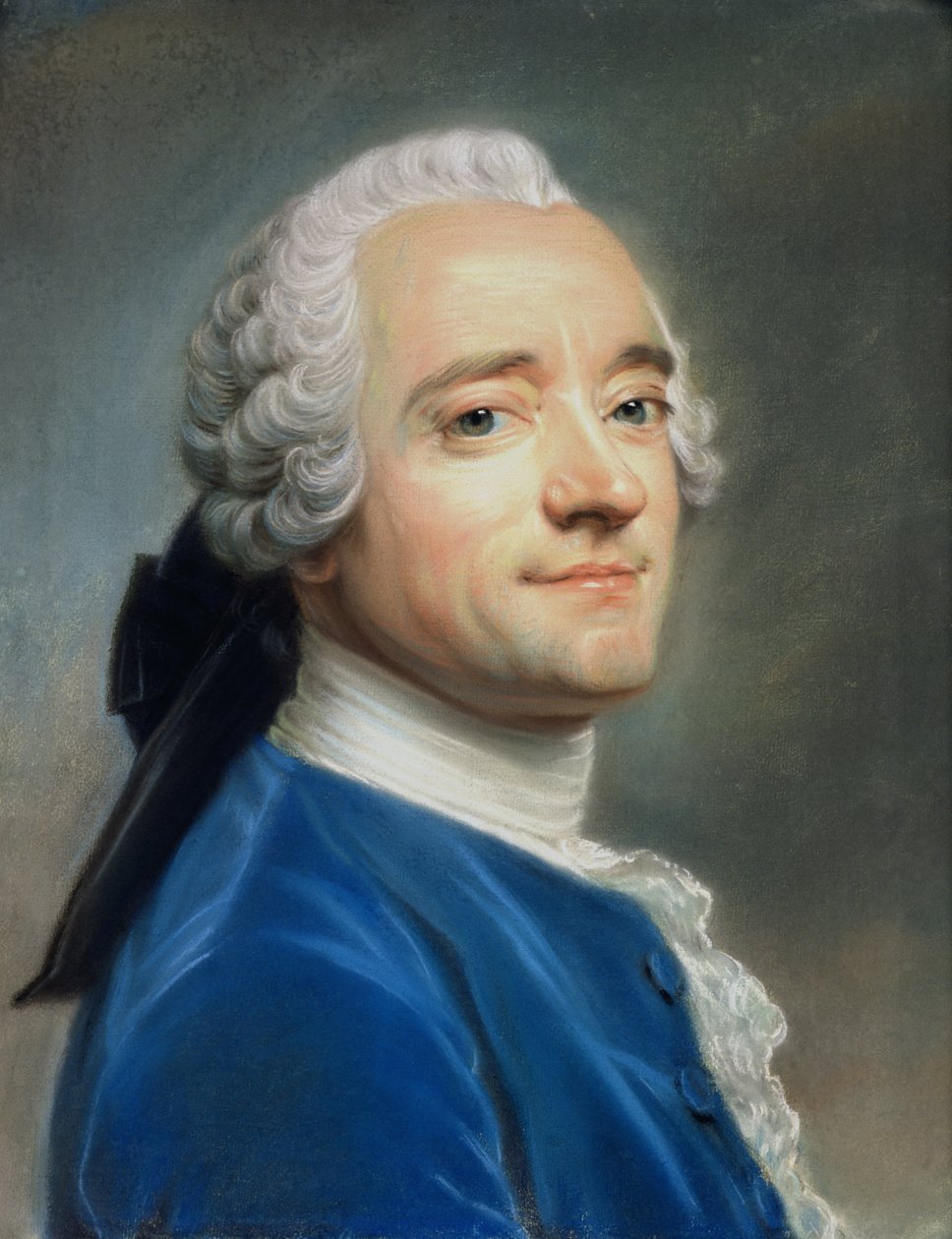 Dantel jabot ile Otoportre (pastel) by Maurice Quentin de La Tour