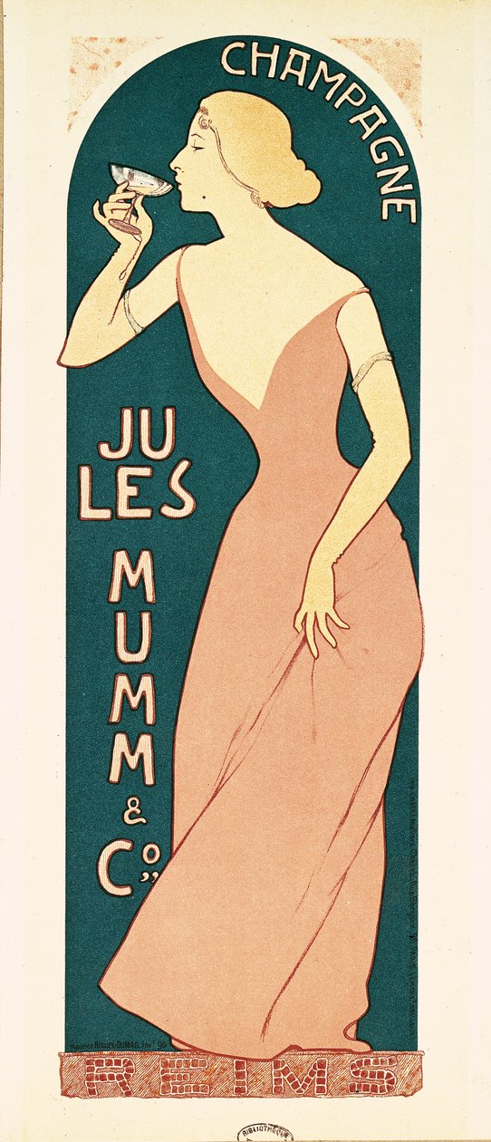 Şampanya için Afiş Tasarımı Jules Mumm and Co., Reims, 1895 by Maurice Realier Dumas