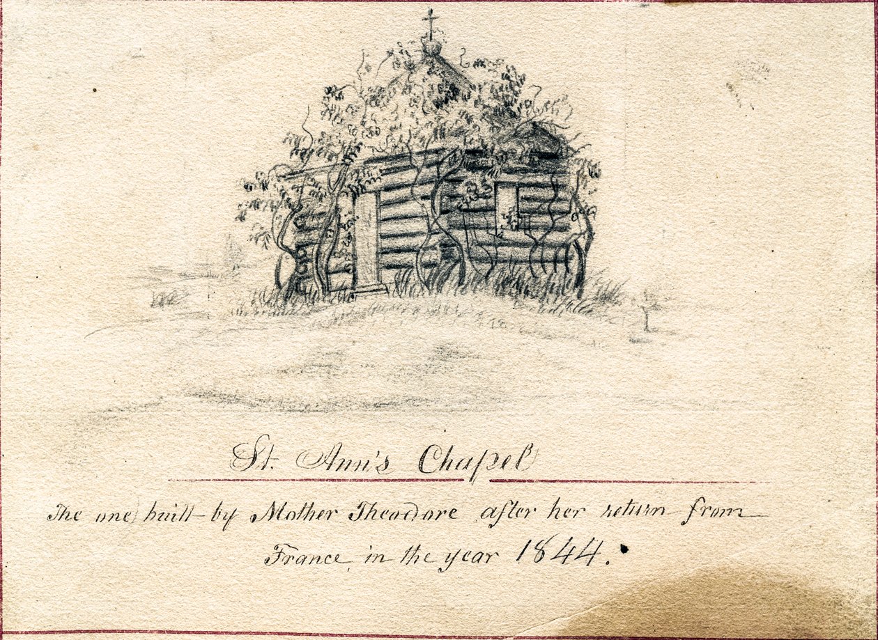 Providence of Providence of Saint Mary-of-the-Woods arazisindeki ilk St. Ann Şapeli by Maurice Schnell