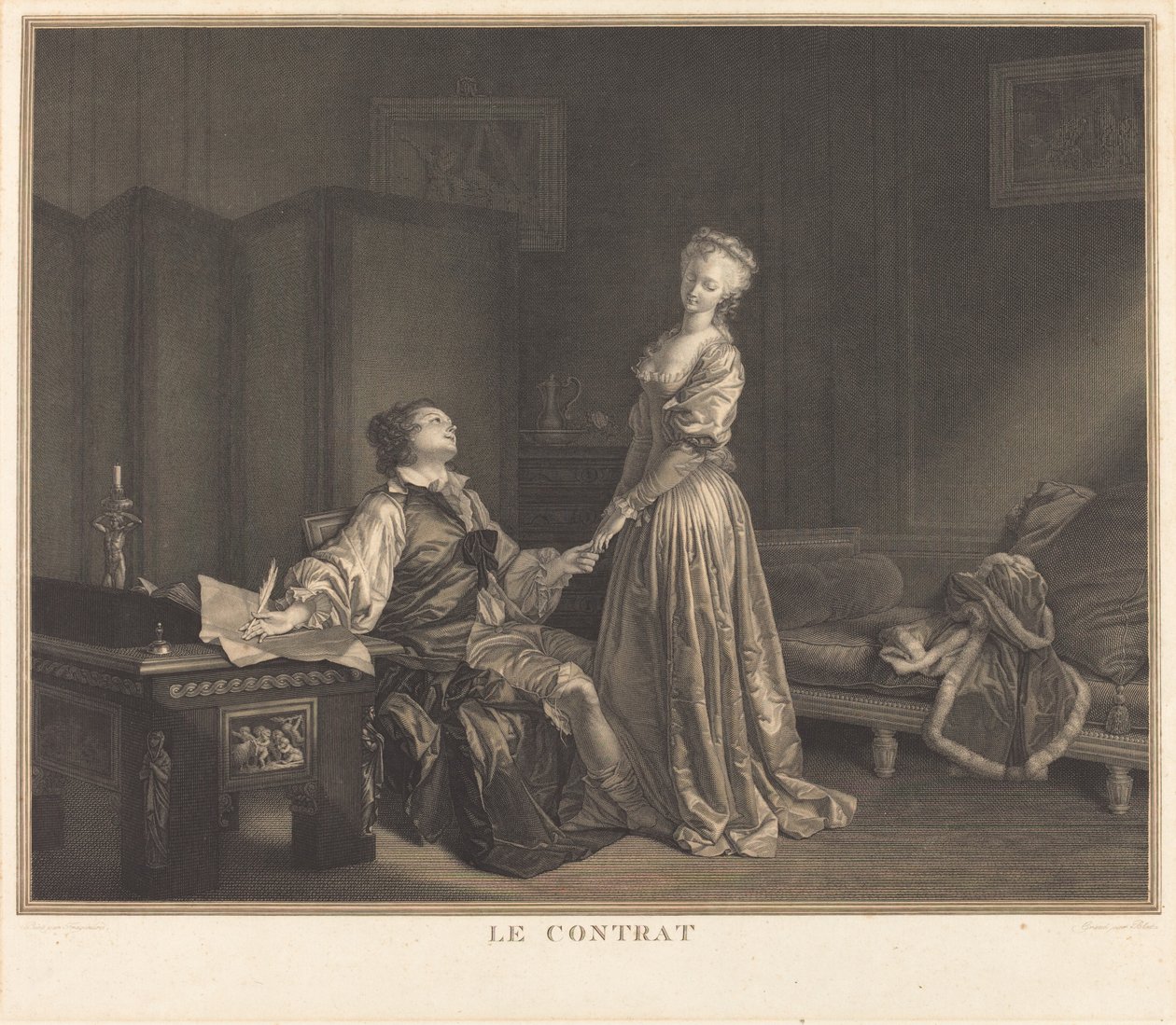 Sözleşme by Maurice Blot after Jean Honoré Fragonard