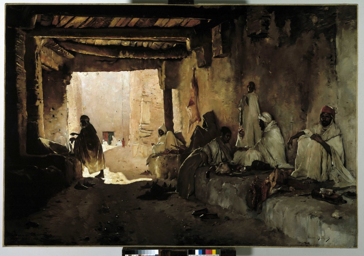 Chelma, Biskra, Cezayir vahasının kasapları by Maurice Bompard