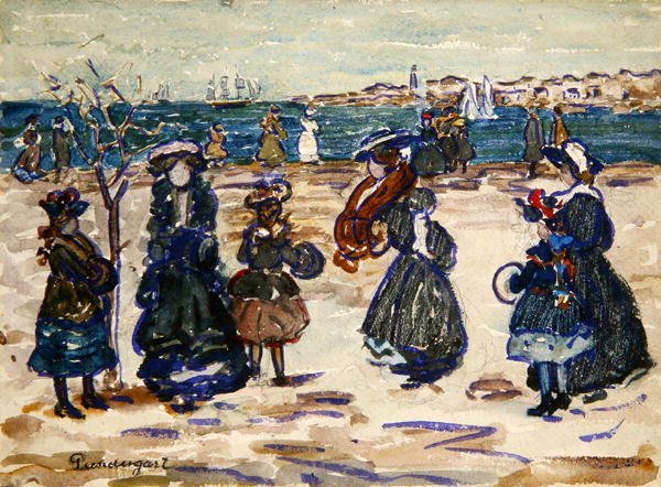 Limanın karşısında, Salem (kağıt üzerine grafit üzerine suluboya ve guaj boya) by Maurice Brazil Prendergast