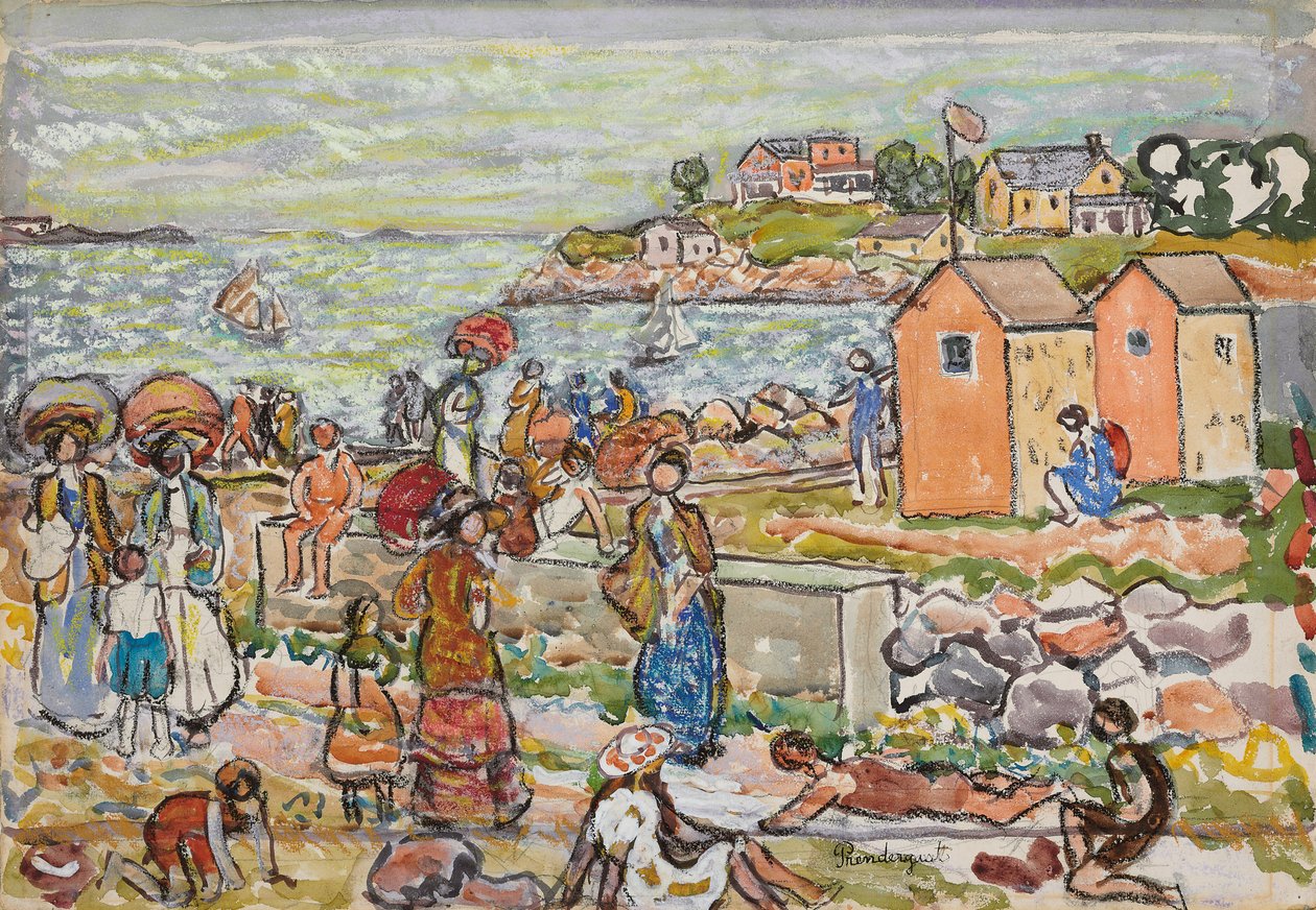 Yıkananlar ve Bebek Arabaları, c.1919 by Maurice Brazil Prendergast
