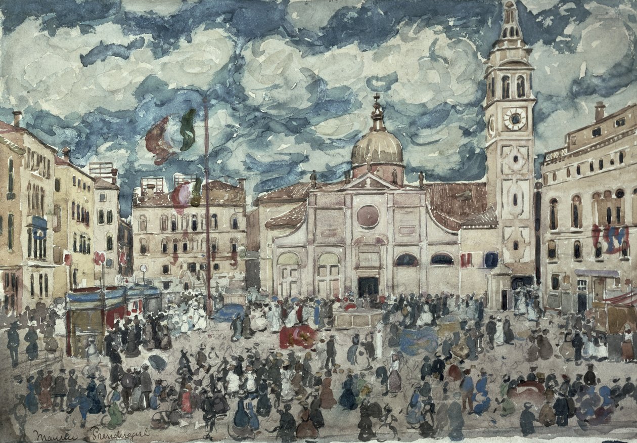 Santa Maria Formosa Alanı, Venedik, 1898 dolayları by Maurice Brazil Prendergast