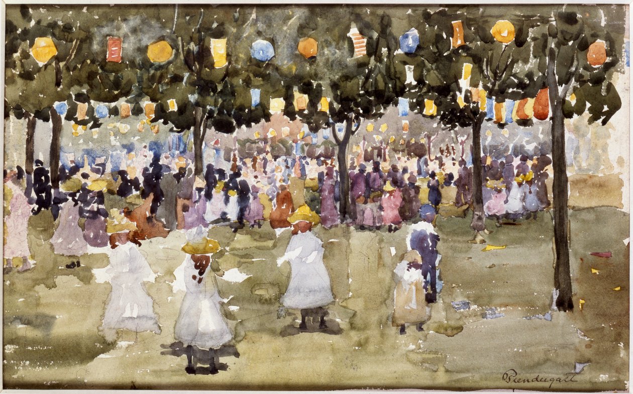 Central Park, New York, 4 Temmuz by Maurice Brazil Prendergast