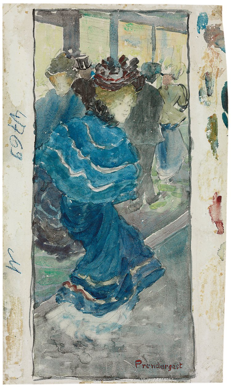 Mavi Elbiseli Zarif Kadın, c.1893-94 by Maurice Brazil Prendergast