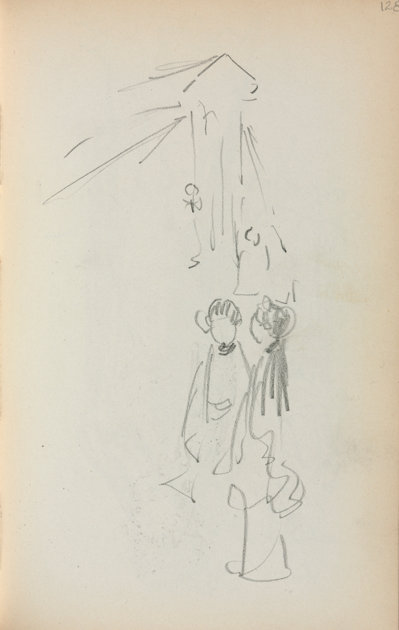 İtalyan Sketchbook: Rakamlar sayfa 128, 1898-1899. by Maurice Brazil Prendergast