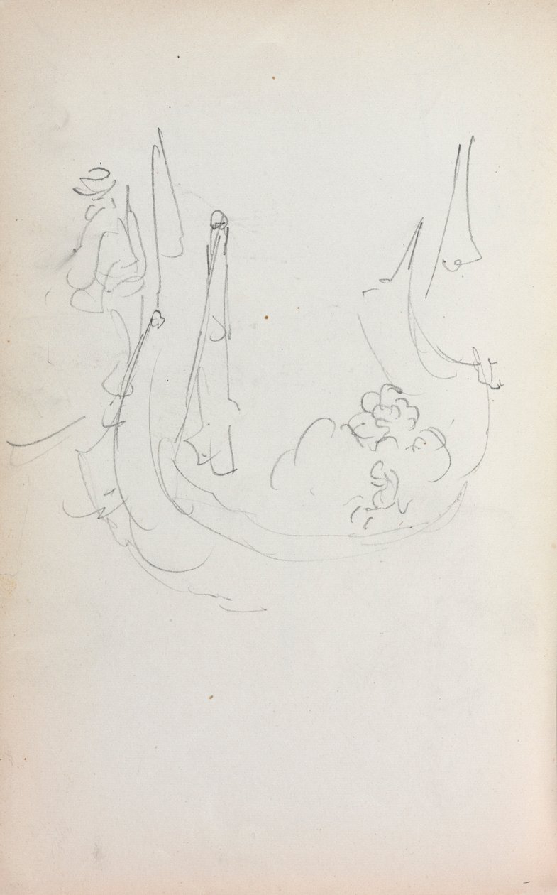 İtalyan Sketchbook: Gondol sayfa 35, 1898-1899. by Maurice Brazil Prendergast