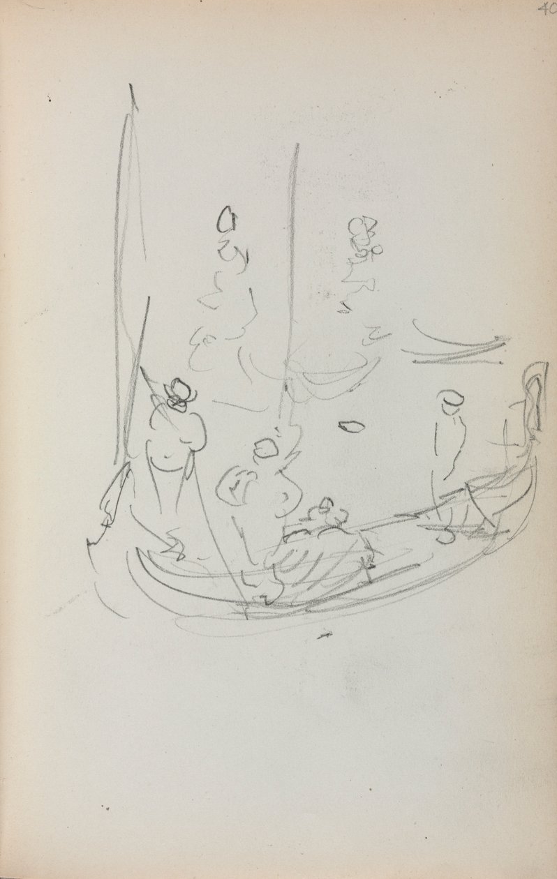 İtalyan Sketchbook: Gondol sayfa 40, 1898-1899. by Maurice Brazil Prendergast