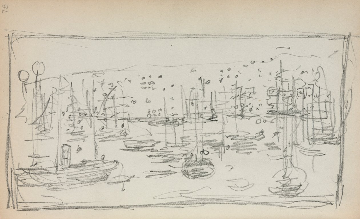 İtalyan Sketchbook: Liman sayfa 78, 1898-1899. by Maurice Brazil Prendergast