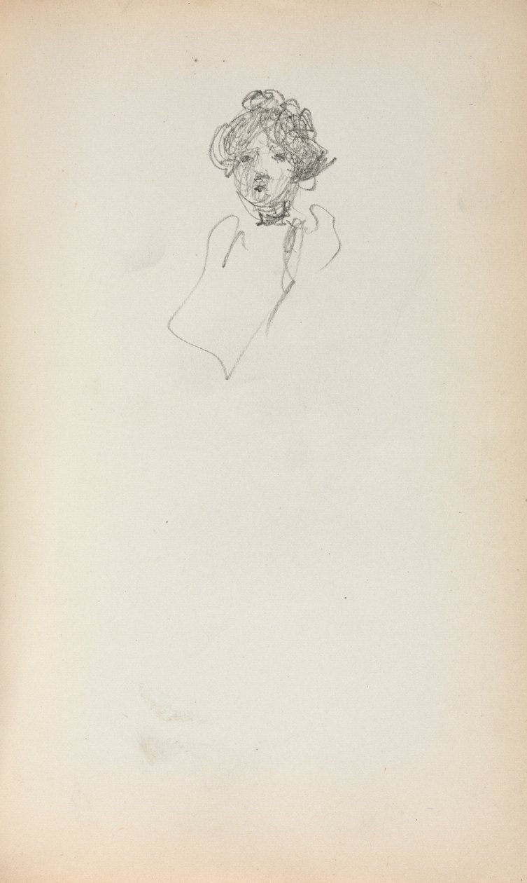 İtalyan Eskiz Defteri: Bir Kadının Başı sayfa 215, 1898-1899. by Maurice Brazil Prendergast