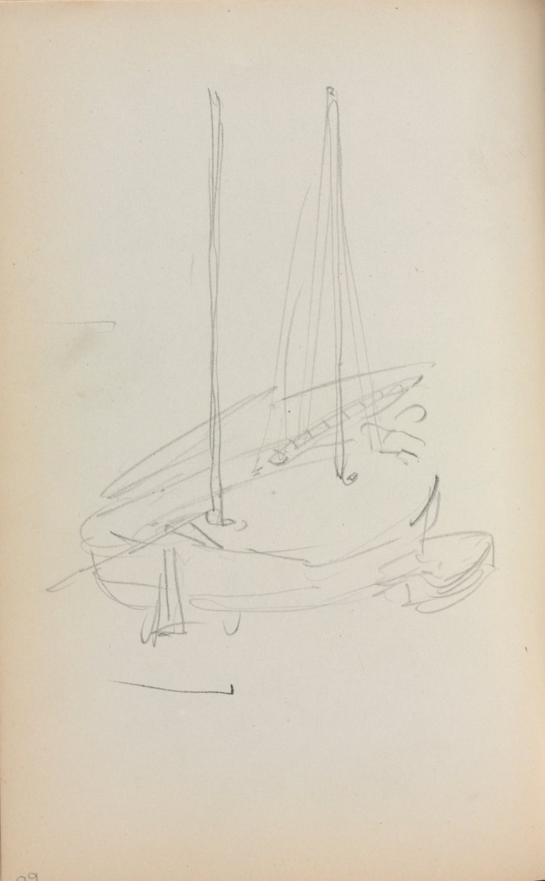 İtalyan Sketchbook: Yelkenli sayfa 60, 1898-1899. by Maurice Brazil Prendergast