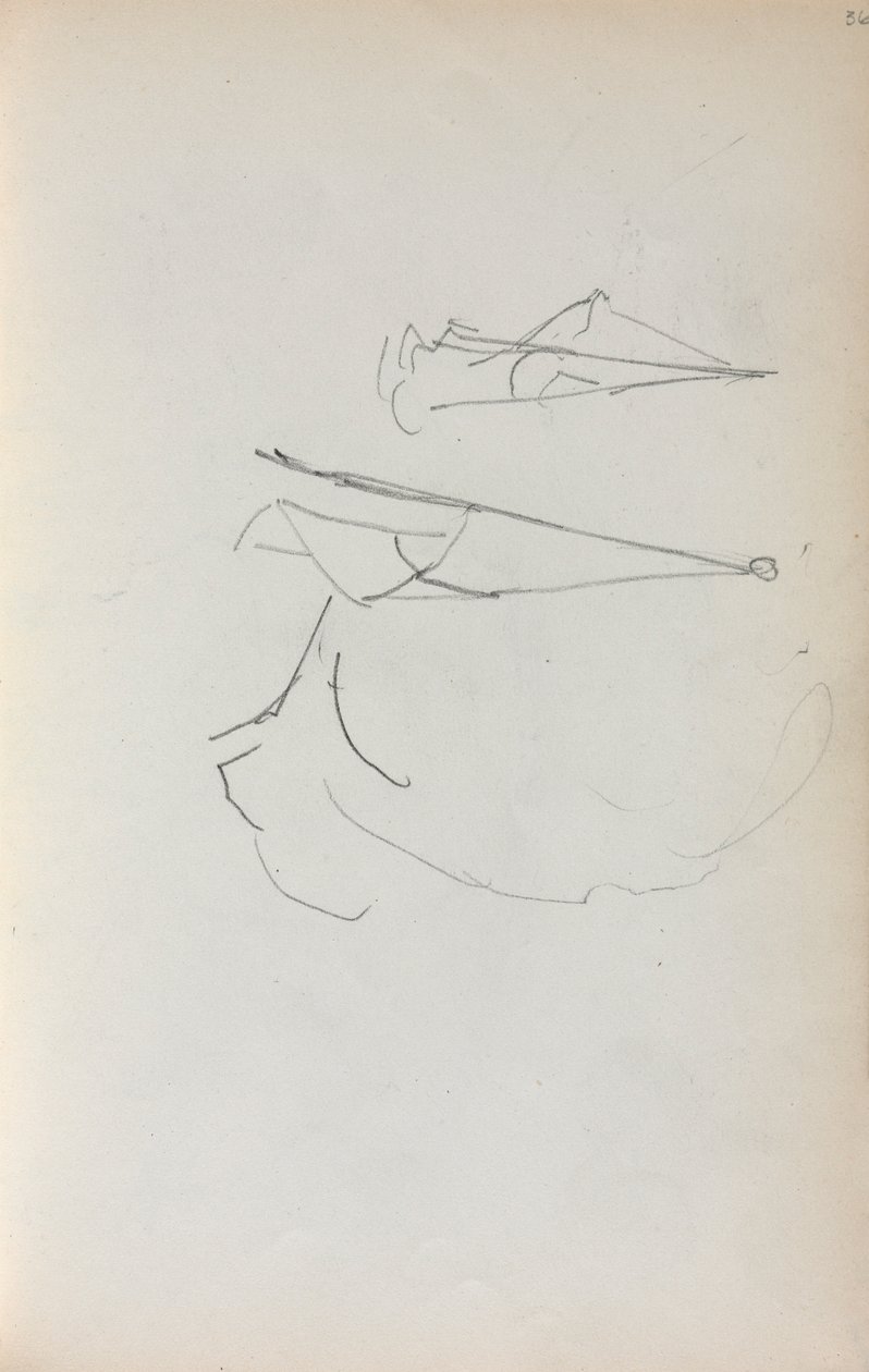 İtalyan Sketchbook: Yelkenler sayfa 36, 1898-1899. by Maurice Brazil Prendergast