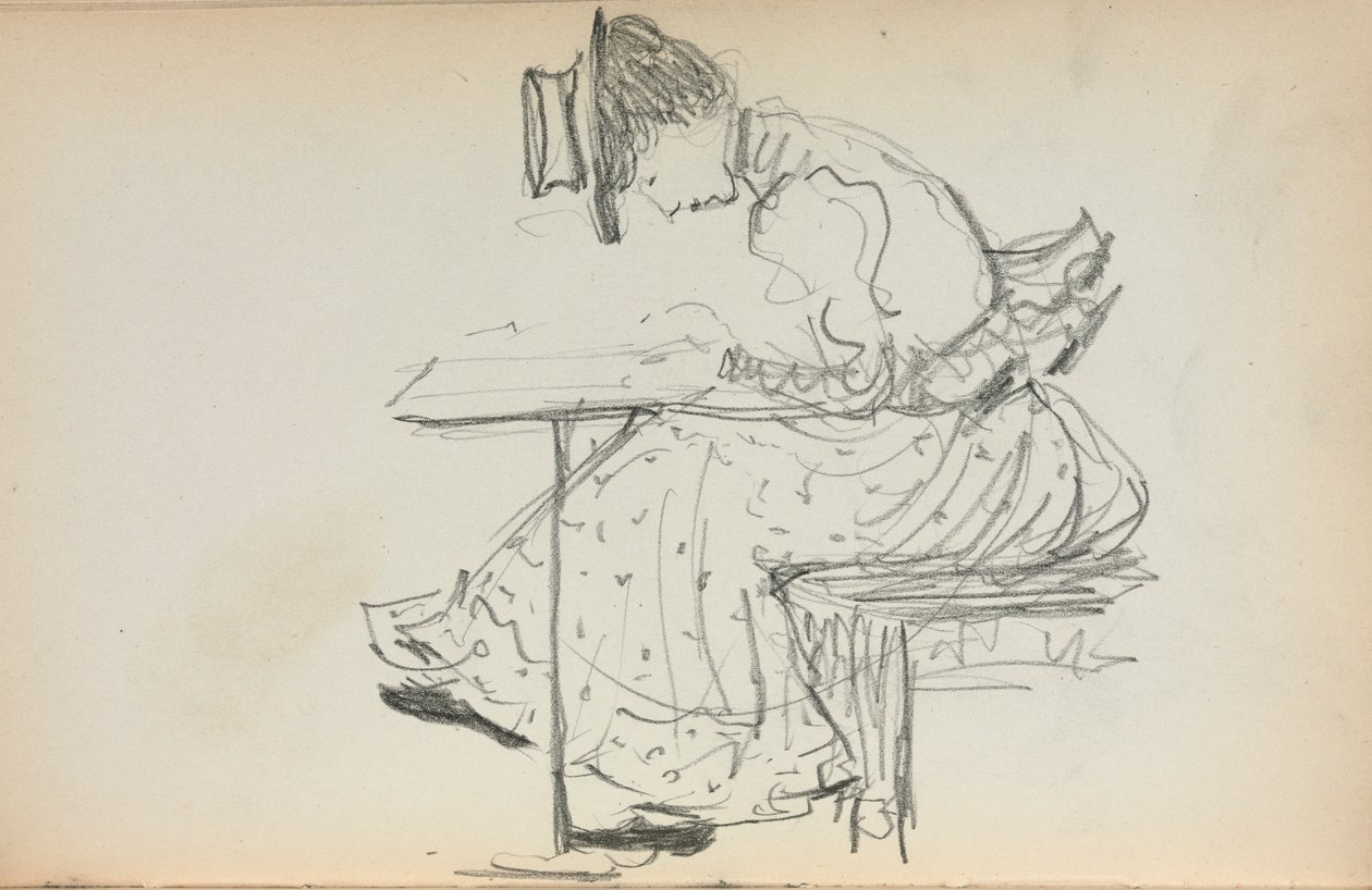 İtalyan Eskiz Defteri: Oturan Kadın sayfa 107, 1898-1899. by Maurice Brazil Prendergast