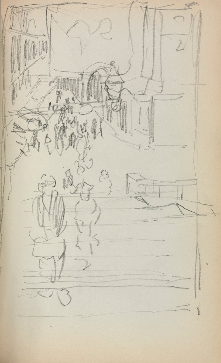 İtalyan Eskiz Defteri: Figürlü Merdivenler sayfa 165, 1898-1899. by Maurice Brazil Prendergast