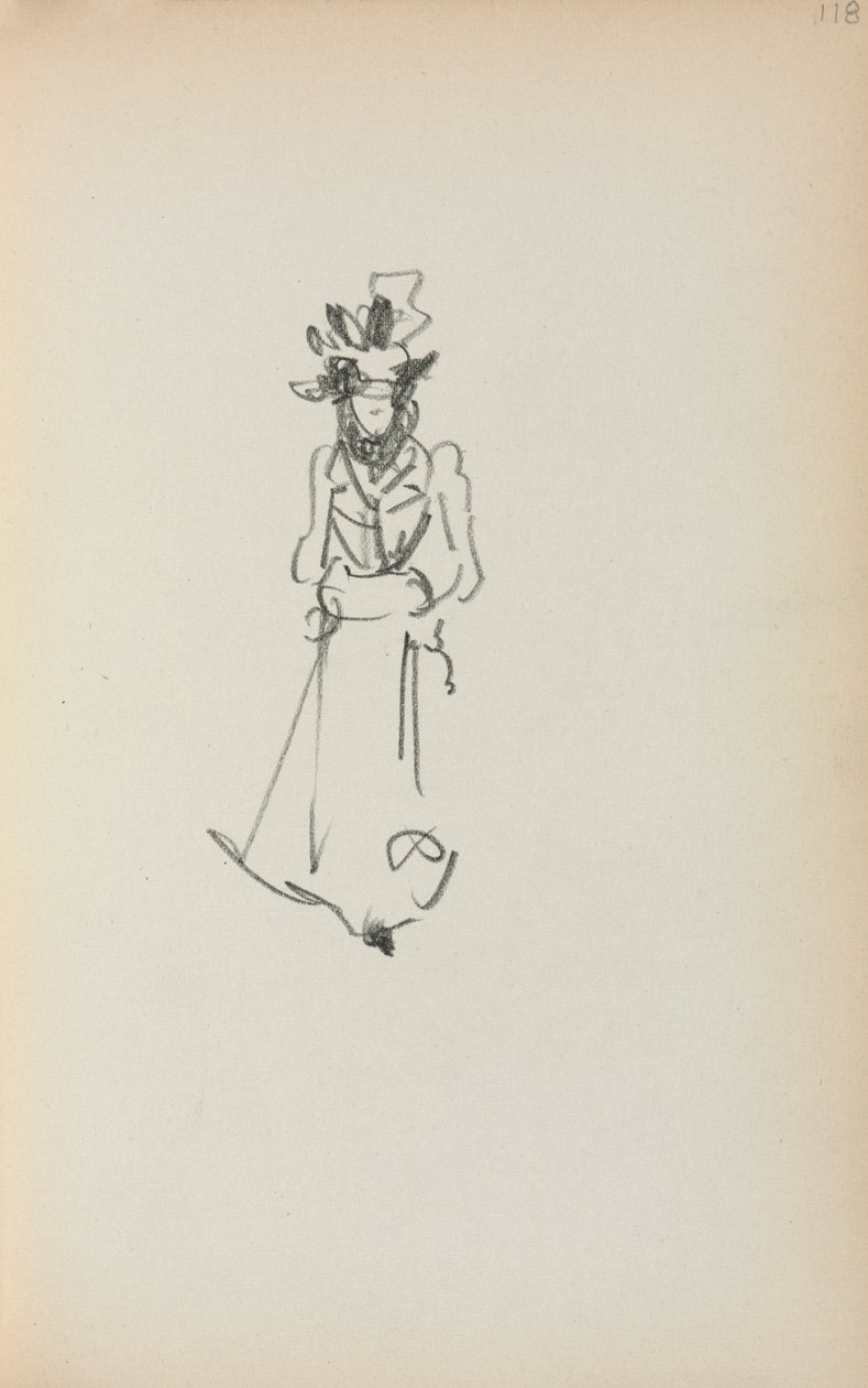 İtalyan Eskiz Defteri: Ayakta Kadın sayfa 118, 1898-1899. by Maurice Brazil Prendergast