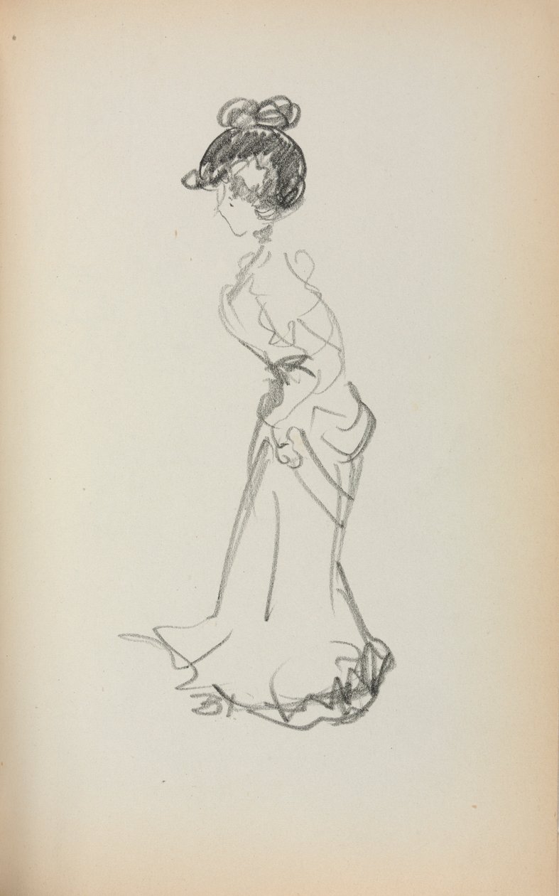 İtalyan Eskiz Defteri: Ayakta Kadın sayfa 167, 1898-1899. by Maurice Brazil Prendergast
