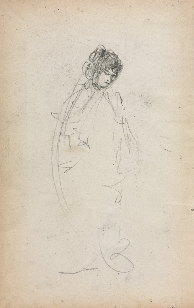 İtalyan Eskiz Defteri: Ayakta Kadın sayfa 1, 1898-1899. by Maurice Brazil Prendergast