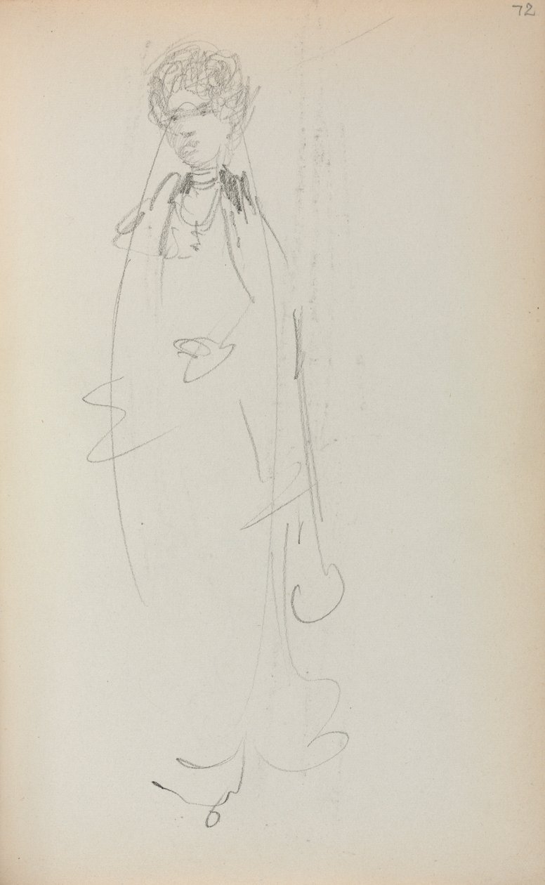 İtalyan Eskiz Defteri: Ayakta Kadın sayfa 72, 1898-1899. by Maurice Brazil Prendergast
