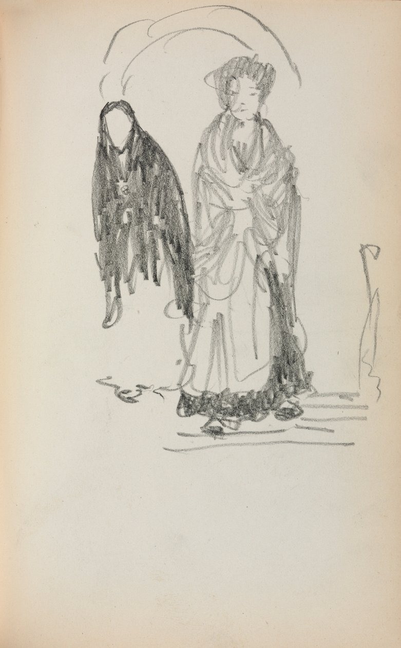 İtalyan Eskiz Defteri: İki Daimi Kadın sayfa 123, 1898-1899. by Maurice Brazil Prendergast